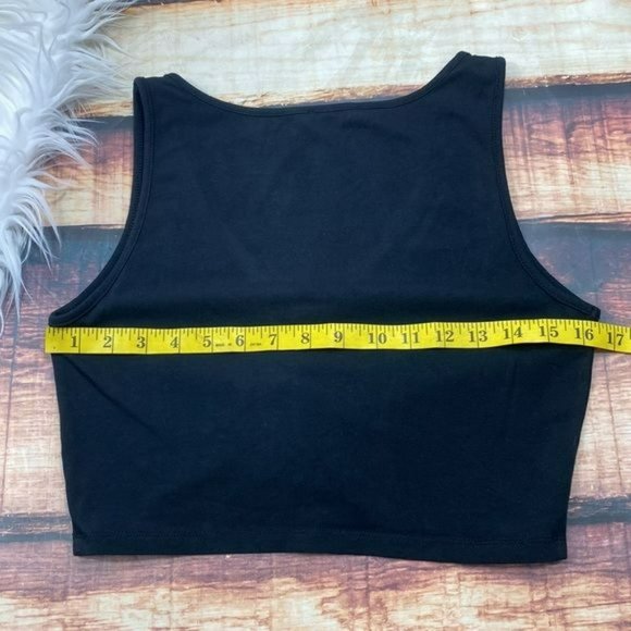 Forever 21 Black Crop Top Ruched Front - Picture 7 of 7